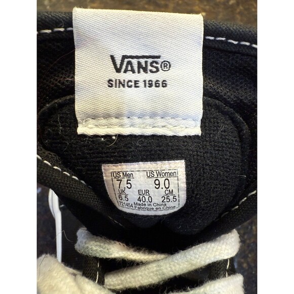 Vans Sentry Sk8-Hi Black Suede Canvas Black White Men’s 7.5 Women’s 9 EUC - Picture 7 of 7